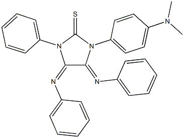 1-[4-(dimethylamino)phenyl]-3-phenyl-4,5-bis(phenylimino)imidazolidine-2-thione Struktur