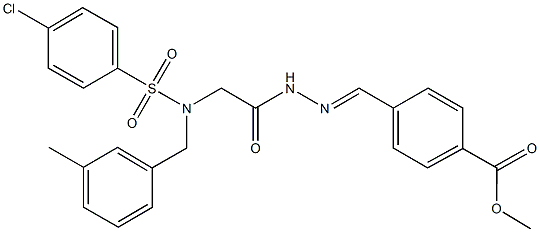 methyl 4-(2-{[[(4-chlorophenyl)sulfonyl](3-methylbenzyl)amino]acetyl}carbohydrazonoyl)benzoate Struktur