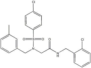 N-(2-chlorobenzyl)-2-[[(4-chlorophenyl)sulfonyl](3-methylbenzyl)amino]acetamide Struktur