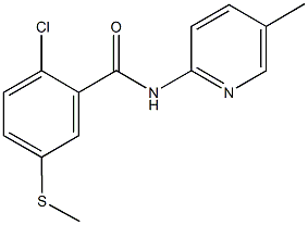 2-chloro-N-(5-methyl-2-pyridinyl)-5-(methylsulfanyl)benzamide Struktur