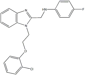 N-({1-[2-(2-chlorophenoxy)ethyl]-1H-benzimidazol-2-yl}methyl)-N-(4-fluorophenyl)amine Struktur