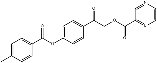 2-{4-[(4-methylbenzoyl)oxy]phenyl}-2-oxoethyl 2-pyrazinecarboxylate Struktur