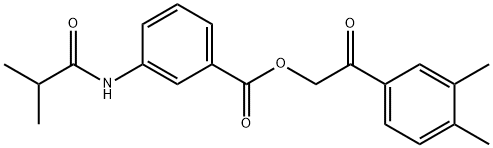 2-(3,4-dimethylphenyl)-2-oxoethyl 3-(isobutyrylamino)benzoate Struktur