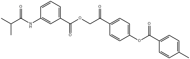 2-{4-[(4-methylbenzoyl)oxy]phenyl}-2-oxoethyl 3-(isobutyrylamino)benzoate Struktur