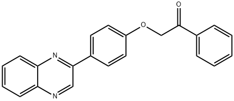 1-phenyl-2-[4-(2-quinoxalinyl)phenoxy]ethanone Struktur