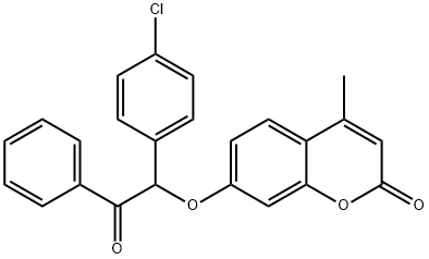 7-[1-(4-chlorophenyl)-2-oxo-2-phenylethoxy]-4-methyl-2H-chromen-2-one Struktur