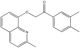 1-(3,4-dimethylphenyl)-2-[(2-methyl-8-quinolinyl)oxy]ethanone Struktur