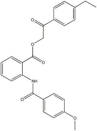 2-(4-ethylphenyl)-2-oxoethyl 2-[(4-methoxybenzoyl)amino]benzoate Struktur