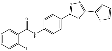 N-{4-[5-(2-furyl)-1,3,4-oxadiazol-2-yl]phenyl}-2-iodobenzamide Struktur