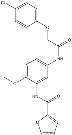 N-(5-{[(4-chlorophenoxy)acetyl]amino}-2-methoxyphenyl)-2-furamide Struktur