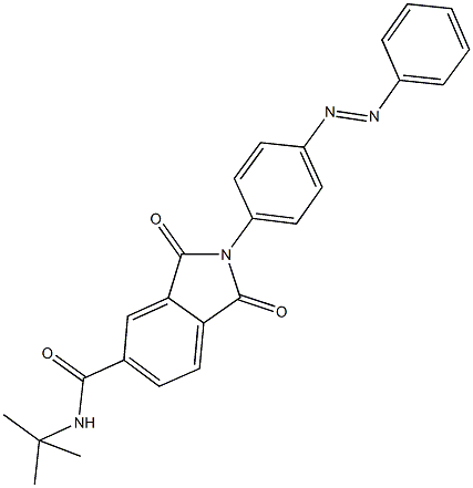 N-(tert-butyl)-1,3-dioxo-2-[4-(phenyldiazenyl)phenyl]-5-isoindolinecarboxamide Struktur