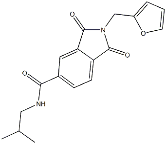 2-(2-furylmethyl)-N-isobutyl-1,3-dioxo-5-isoindolinecarboxamide Struktur