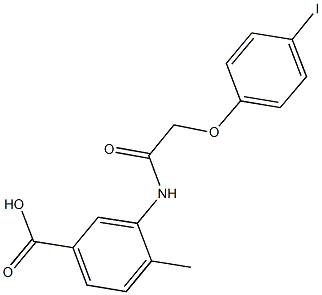 3-{[(4-iodophenoxy)acetyl]amino}-4-methylbenzoic acid Struktur