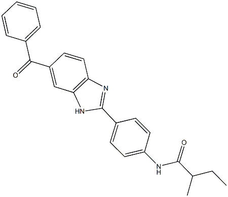 N-[4-(6-benzoyl-1H-benzimidazol-2-yl)phenyl]-2-methylbutanamide Struktur