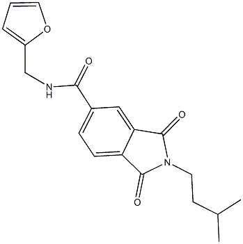 N-(2-furylmethyl)-2-isopentyl-1,3-dioxo-5-isoindolinecarboxamide Struktur