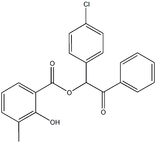 1-(4-chlorophenyl)-2-oxo-2-phenylethyl 2-hydroxy-3-methylbenzoate Struktur