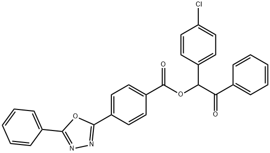 1-(4-chlorophenyl)-2-oxo-2-phenylethyl 4-(5-phenyl-1,3,4-oxadiazol-2-yl)benzoate Struktur