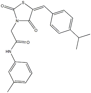 2-[5-(4-isopropylbenzylidene)-2,4-dioxo-1,3-thiazolidin-3-yl]-N-(3-methylphenyl)acetamide Struktur