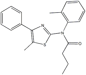 N-(2-methylphenyl)-N-(5-methyl-4-phenyl-1,3-thiazol-2-yl)butanamide Struktur