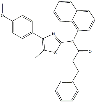 N-[4-(4-methoxyphenyl)-5-methyl-1,3-thiazol-2-yl]-N-(1-naphthyl)-3-phenylpropanamide Struktur