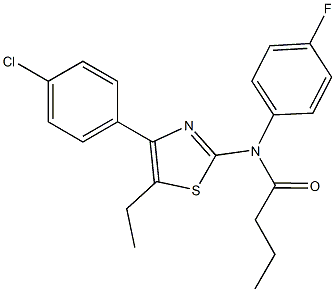 N-[4-(4-chlorophenyl)-5-ethyl-1,3-thiazol-2-yl]-N-(4-fluorophenyl)butanamide Struktur