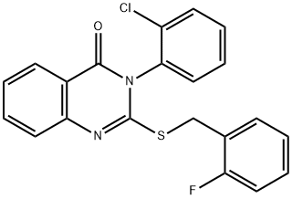 3-(2-chlorophenyl)-2-[(2-fluorobenzyl)sulfanyl]-4(3H)-quinazolinone Struktur