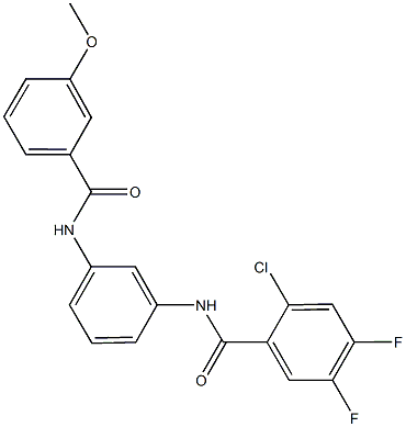 2-chloro-4,5-difluoro-N-{3-[(3-methoxybenzoyl)amino]phenyl}benzamide Struktur