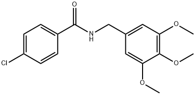 4-chloro-N-(3,4,5-trimethoxybenzyl)benzamide Struktur