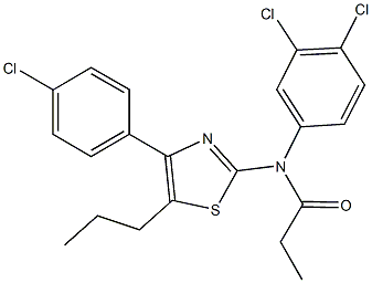 N-[4-(4-chlorophenyl)-5-propyl-1,3-thiazol-2-yl]-N-(3,4-dichlorophenyl)propanamide Struktur