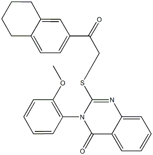 3-(2-methoxyphenyl)-2-{[2-oxo-2-(5,6,7,8-tetrahydro-2-naphthalenyl)ethyl]sulfanyl}-4(3H)-quinazolinone Struktur