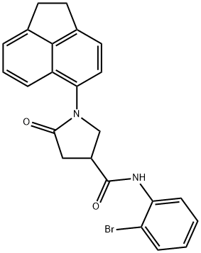 N-(2-bromophenyl)-1-(1,2-dihydro-5-acenaphthylenyl)-5-oxo-3-pyrrolidinecarboxamide Struktur