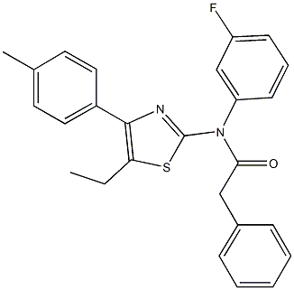 N-[5-ethyl-4-(4-methylphenyl)-1,3-thiazol-2-yl]-N-(3-fluorophenyl)-2-phenylacetamide Struktur