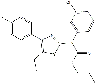 N-(3-chlorophenyl)-N-[5-ethyl-4-(4-methylphenyl)-1,3-thiazol-2-yl]pentanamide Struktur