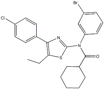 N-(3-bromophenyl)-N-[4-(4-chlorophenyl)-5-ethyl-1,3-thiazol-2-yl]cyclohexanecarboxamide Struktur