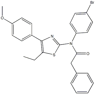 N-(4-bromophenyl)-N-[5-ethyl-4-(4-methoxyphenyl)-1,3-thiazol-2-yl]-2-phenylacetamide Struktur