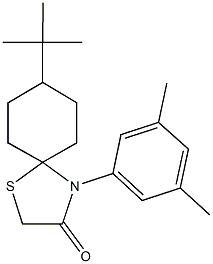 8-tert-butyl-4-(3,5-dimethylphenyl)-1-thia-4-azaspiro[4.5]decan-3-one Struktur