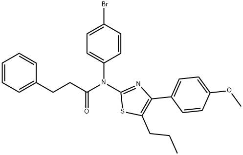 N-(4-bromophenyl)-N-[4-(4-methoxyphenyl)-5-propyl-1,3-thiazol-2-yl]-3-phenylpropanamide Struktur