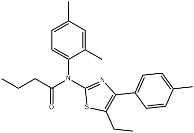 N-(2,4-dimethylphenyl)-N-[5-ethyl-4-(4-methylphenyl)-1,3-thiazol-2-yl]butanamide Struktur