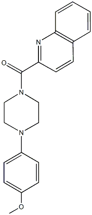 methyl 4-[4-(2-quinolinylcarbonyl)-1-piperazinyl]phenyl ether Struktur