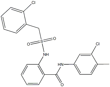 2-{[(2-chlorobenzyl)sulfonyl]amino}-N-(3-chloro-4-methylphenyl)benzamide Struktur