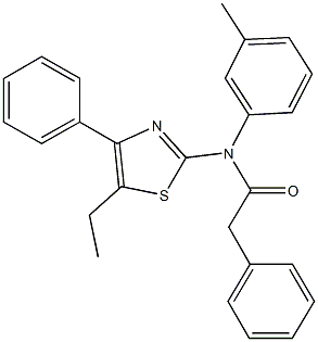 N-(5-ethyl-4-phenyl-1,3-thiazol-2-yl)-N-(3-methylphenyl)-2-phenylacetamide Struktur