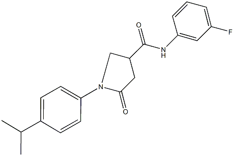 N-(3-fluorophenyl)-1-(4-isopropylphenyl)-5-oxo-3-pyrrolidinecarboxamide Struktur