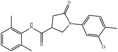 1-(3-chloro-4-methylphenyl)-N-(2,6-dimethylphenyl)-5-oxo-3-pyrrolidinecarboxamide Struktur