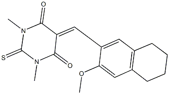 5-[(3-methoxy-5,6,7,8-tetrahydro-2-naphthalenyl)methylene]-1,3-dimethyl-2-thioxodihydro-4,6(1H,5H)-pyrimidinedione Struktur