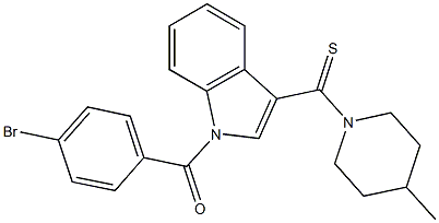 1-(4-bromobenzoyl)-3-[(4-methylpiperidin-1-yl)carbothioyl]-1H-indole Struktur