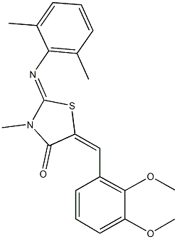 5-(2,3-dimethoxybenzylidene)-2-[(2,6-dimethylphenyl)imino]-3-methyl-1,3-thiazolidin-4-one Struktur