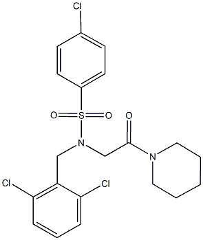 4-chloro-N-(2,6-dichlorobenzyl)-N-(2-oxo-2-piperidin-1-ylethyl)benzenesulfonamide Struktur