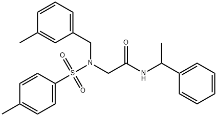 2-{(3-methylbenzyl)[(4-methylphenyl)sulfonyl]amino}-N-(1-phenylethyl)acetamide Struktur