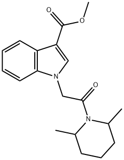 methyl 1-[2-(2,6-dimethyl-1-piperidinyl)-2-oxoethyl]-1H-indole-3-carboxylate Struktur