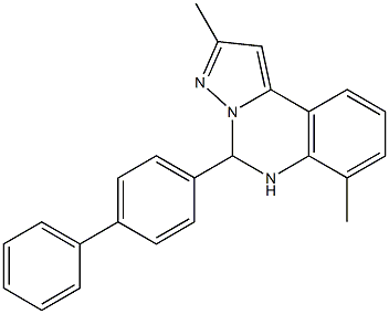 5-[1,1'-biphenyl]-4-yl-2,7-dimethyl-5,6-dihydropyrazolo[1,5-c]quinazoline Struktur